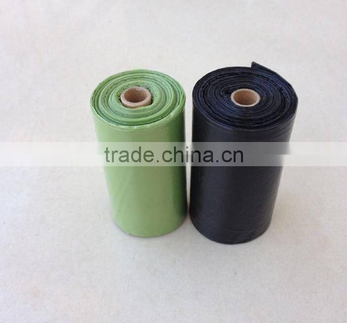 Green dog poop bags with smell fragrance