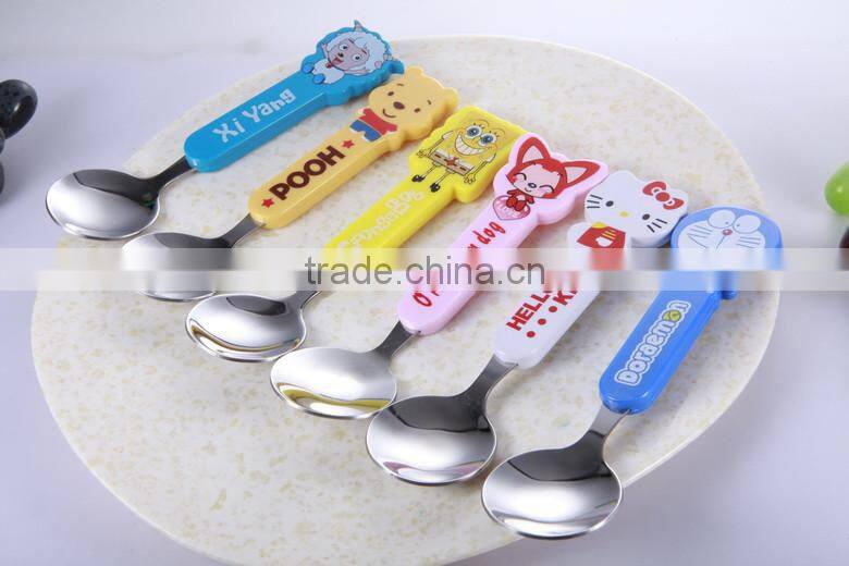 good look baby cutlery with lovely cartoon injection plastic handle