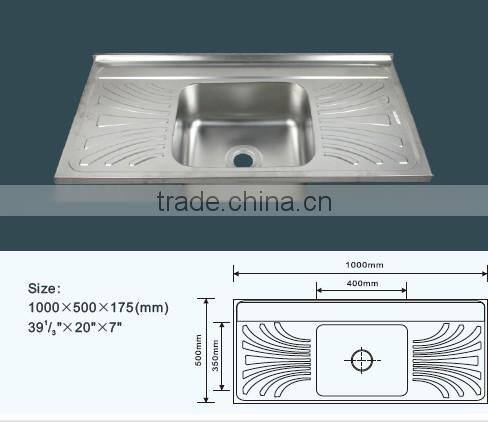export Iraq hot style JZ-825 100x50 stainless steel sink