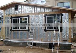 Perforated double sided aluminum foil woven fabric of radiant barrier