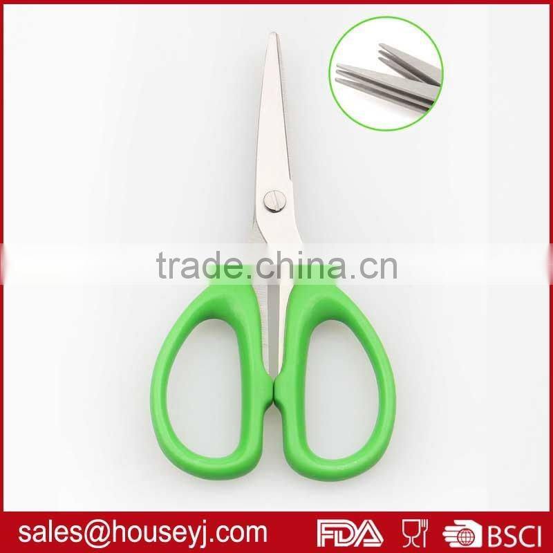 3 layer blades kitchen herb scissors with ABS plastic handle stainless steel kitchen scissors