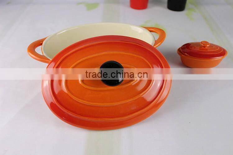 China factory supplier custom design cookware ceramic casserole set