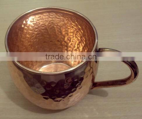 AMAZON BEST SELLING FDA APPROVED 470 ML 100% PURE COPPER BARREL HAMMERED MOSCOW MULE MUG