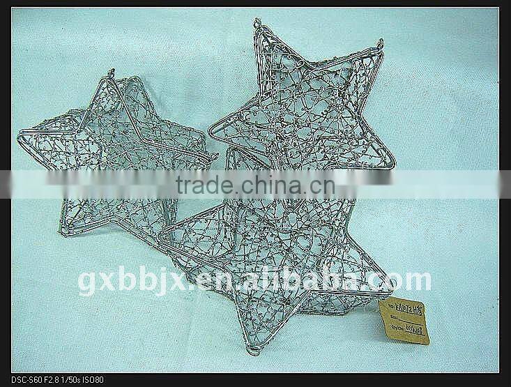 Silver wire star handicraft set of three