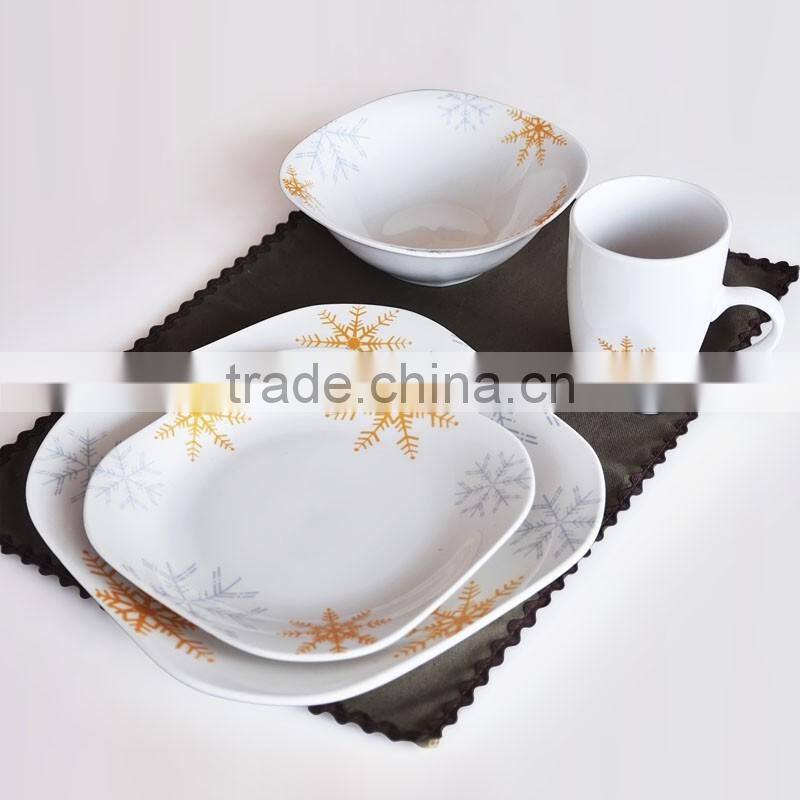 20pcs porcelain dinnerware set with golden decal,golden printing dinner set,porcelain gold decal tableware set
