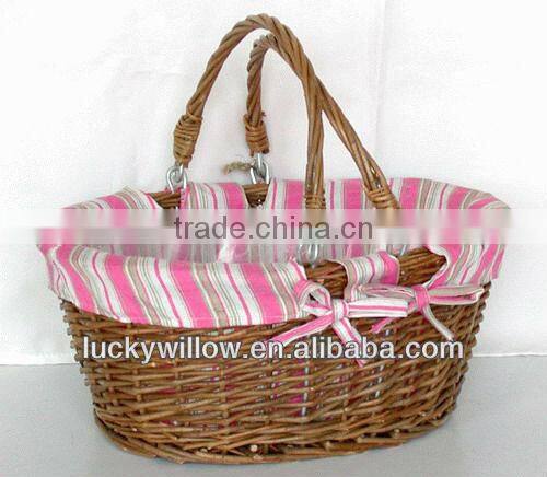 honey willow storage basket with handle