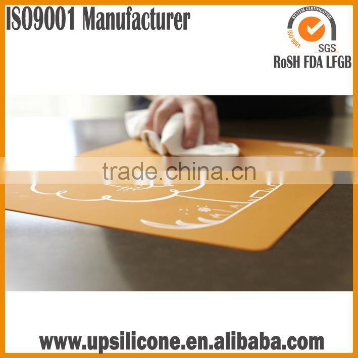 FDA eco-friendly cheap dishwasher safe silicone baby placemat, silicone placemat for kids