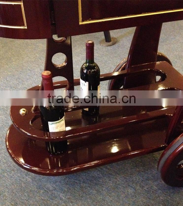 Luxury Wooden wine and liquor cart food service trolley C-32