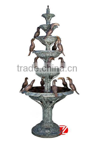 big water fountains with birds for hotel decor