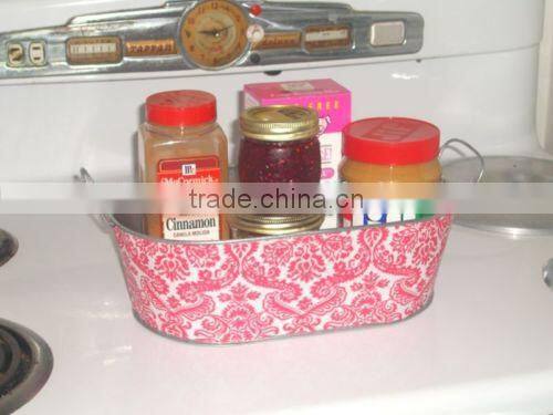 Metal oval bucket/ towel tub