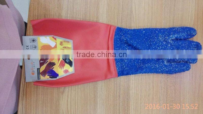 SunnyHope Slip resistant pvc coated waterproof oil resistant fishing glove