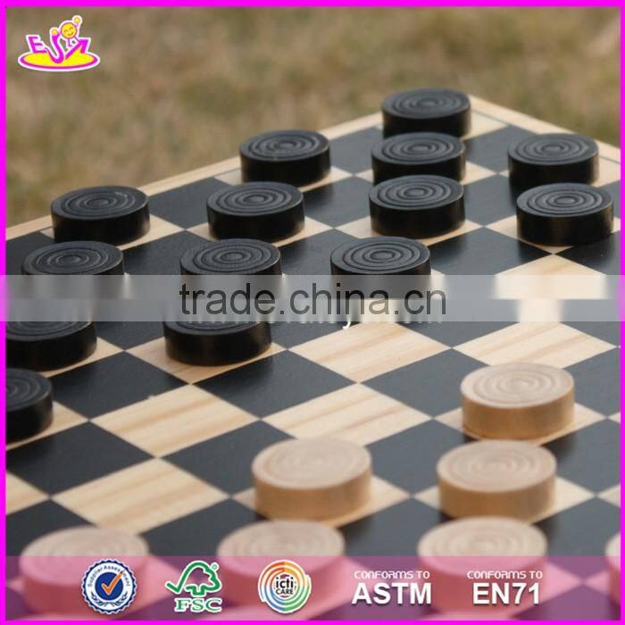 2017 New design children play wooden chess board W11A052