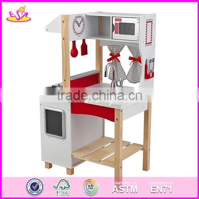 2017 new design pretend play funny wooden kids toy kitchen W10C256
