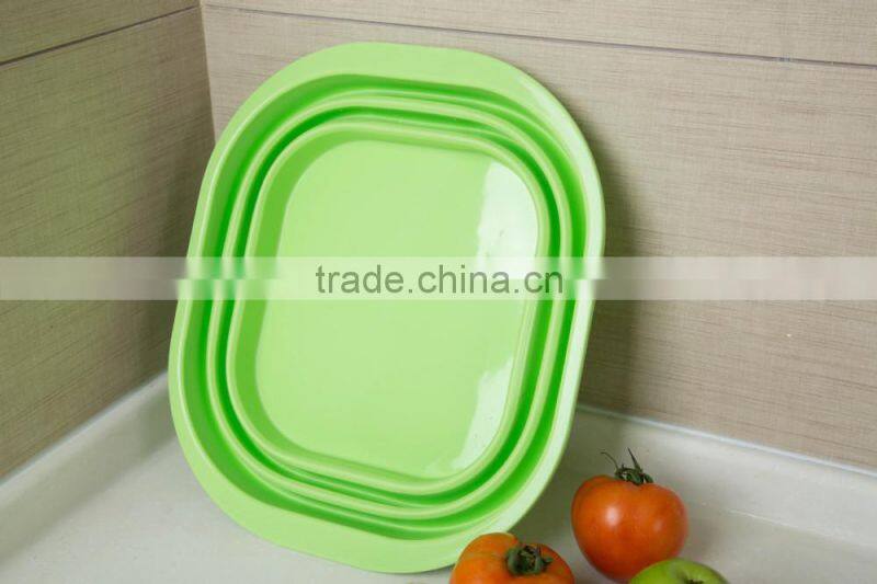 Silicone folding pots vegetables wash basin car portable fishing water bucket