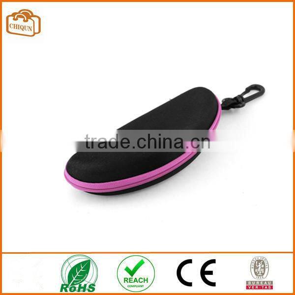 Black Pink Zipper Closure Protective Eyeglasses Sunglasses Case Box