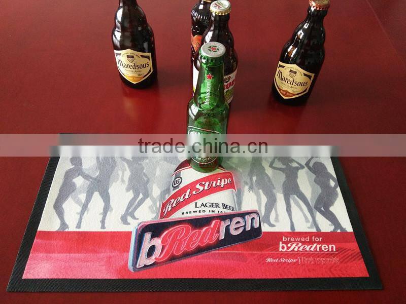 Good Quality Water absorption beer bar runner custom rubber bar mat