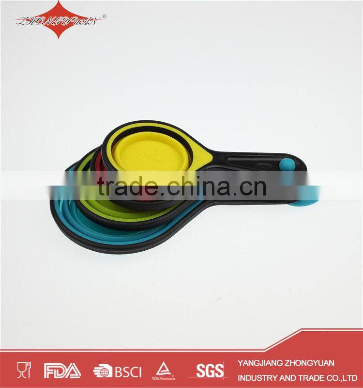 Multicolor new design 4pcs of silicone measuring tools measuring spoons