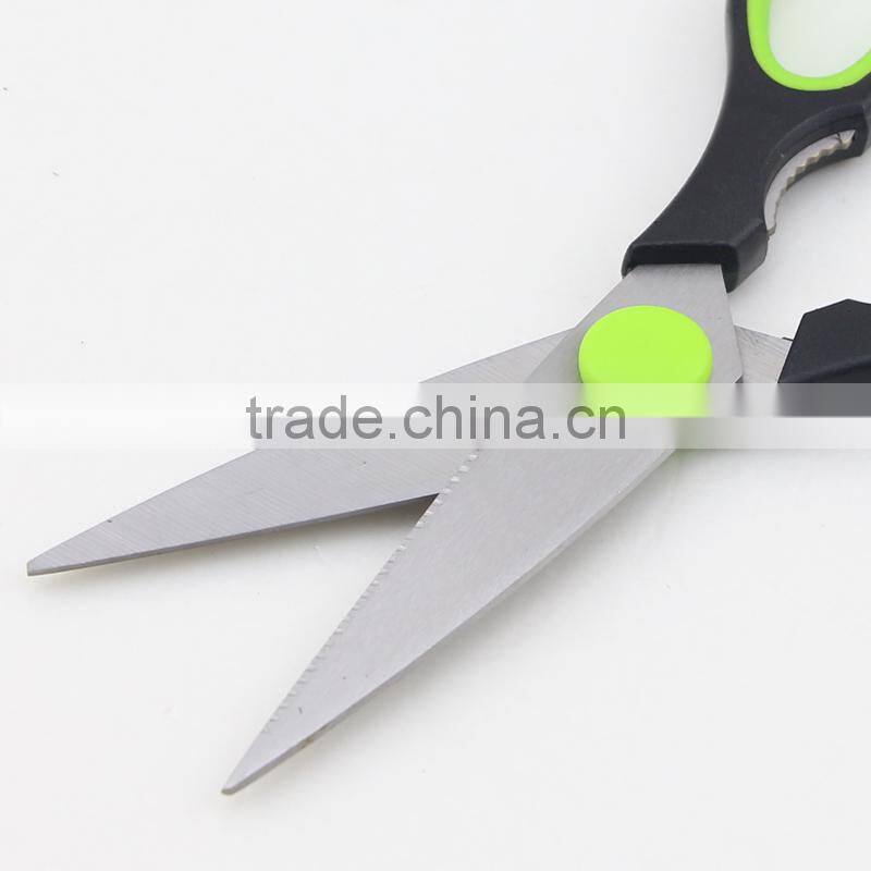 Green Handle Stainless Steel High Quality Multi Kitchen Scissors