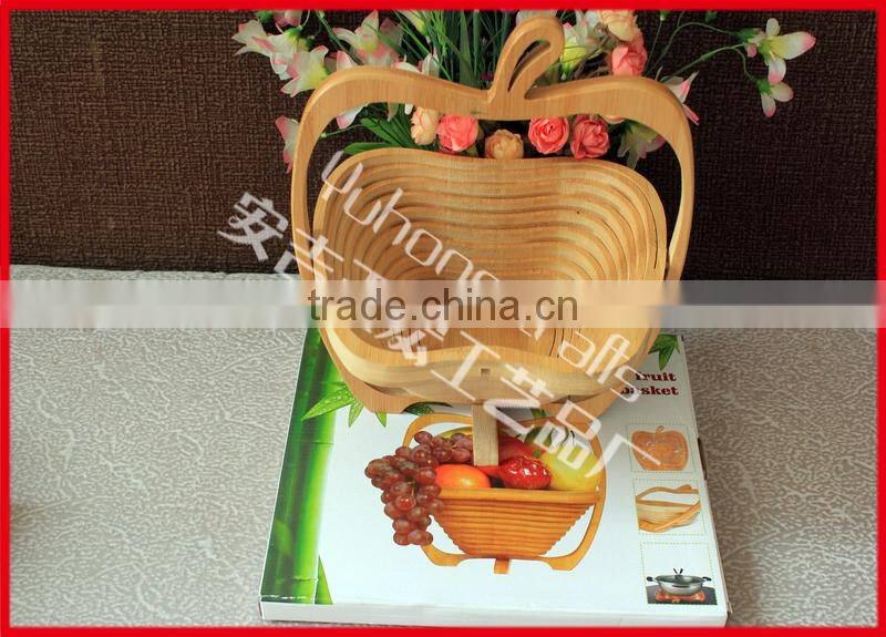 Apple shape Chinese bambooo crafts fruit basket