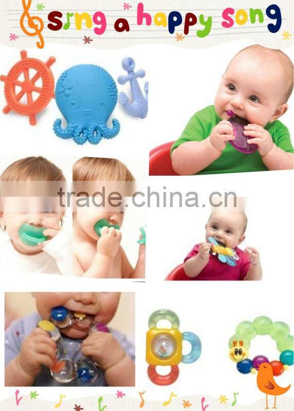 Silicone hose shaped Baby rattle and teether