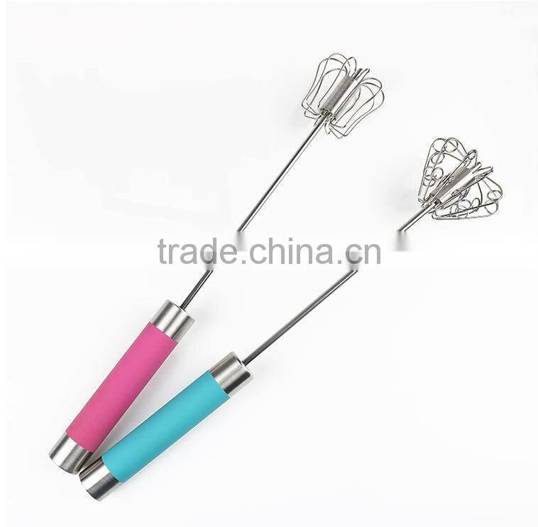 Popular Food Grade eggbeater Stainless Steel Egg Whisk With Colorful Handle
