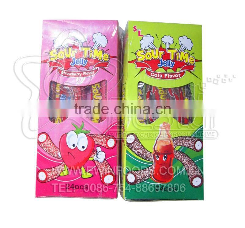 Fruity Flavor Sour Stick Gummy Candy With Powder