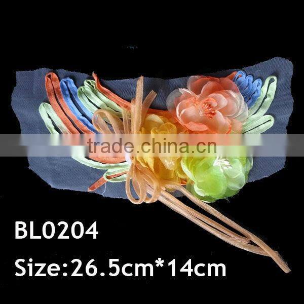 BL0132 black custom wholesale rhinestone beaded applique for garments accessories