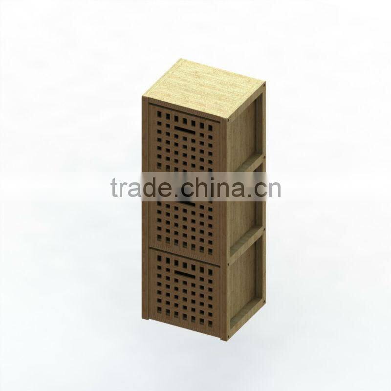 multilateral combination slotted bamboo display shelf