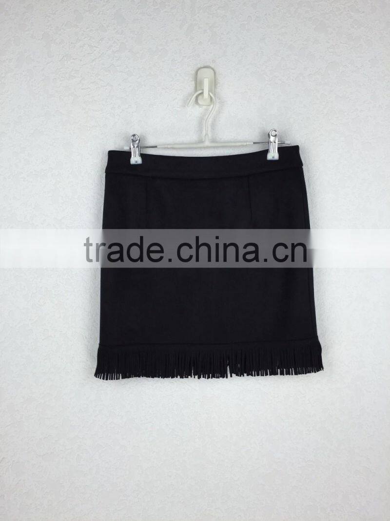 Original design latest tassel trim mini skirt sexy lady fashion skirt