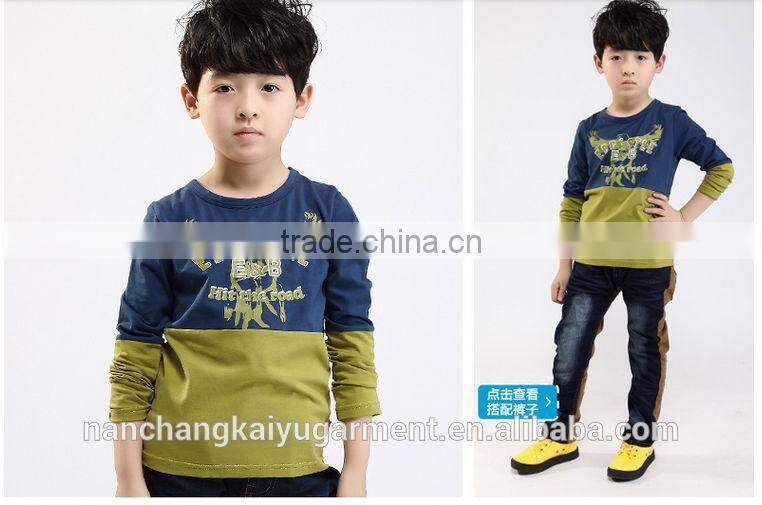 High quality assorted color kids clothes children print cotton boys dress designing