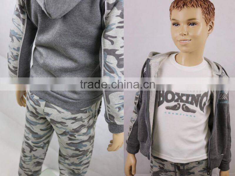 Children Boys Printing Clothing Hoodies Jackets+Long Sleeve Inner Shirt+Trousers Three-Piece Suits Kids