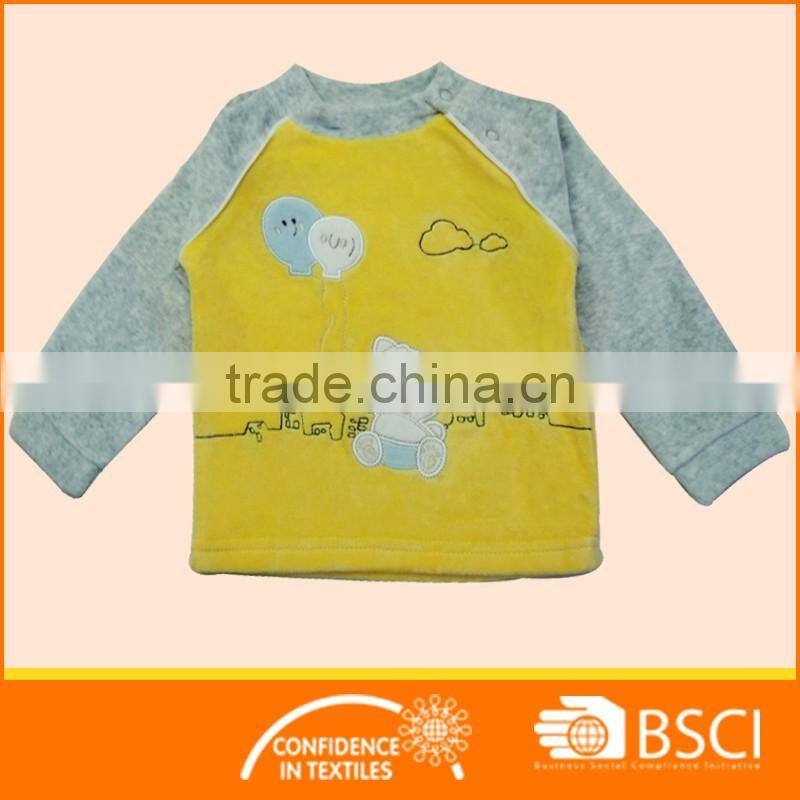 Nice Cartoon Embroidery Cloth Warmly Baby Velour Pajamas Sets