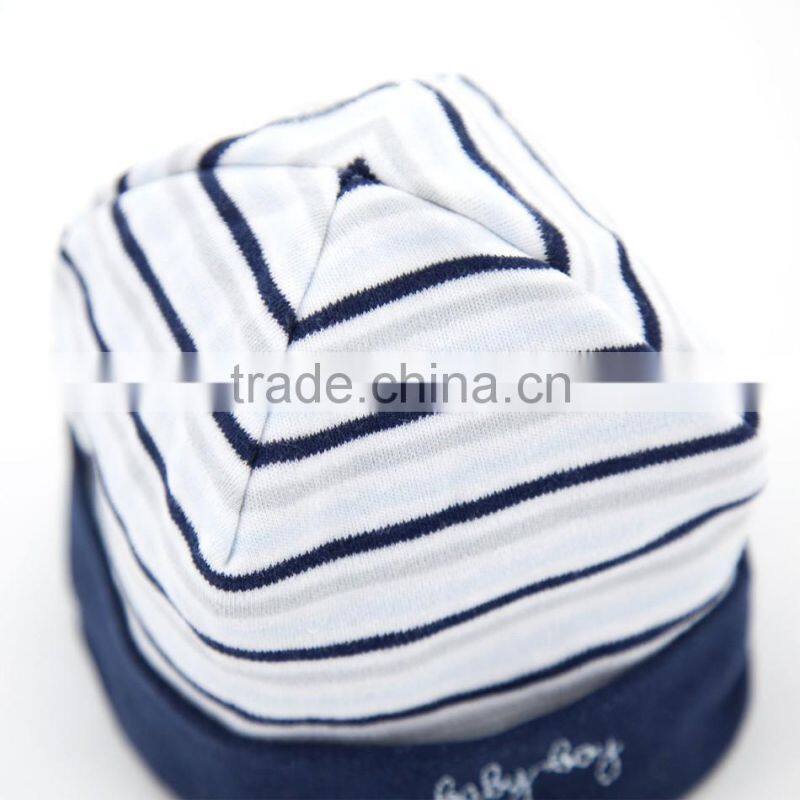 Retail Baby Clothing Set Accessories Unisex Beanie Stripe Infant Cotton Knitted Baby Thick Hat For Winter
