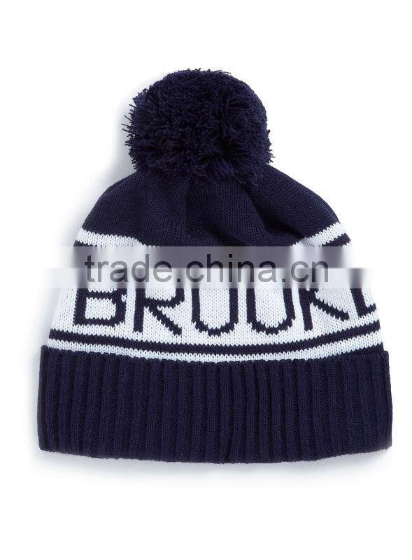 100% acrylic vintage winter hat custom jacquard beanie
