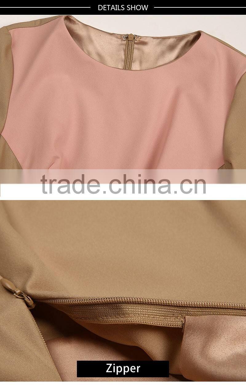 Retail Online Shopping Latest dress Designs Photos Women Contrast Maxi Evening Dress Long Sleeve