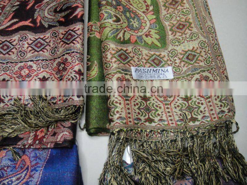 Fashion Australian lady classic jacquard paisley floral large pashmina viscose shawl