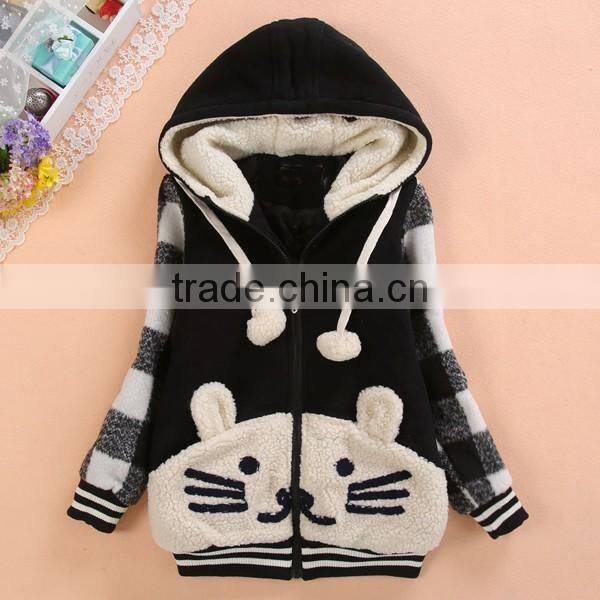 2016new designs long sleveens thicken zipper jackets