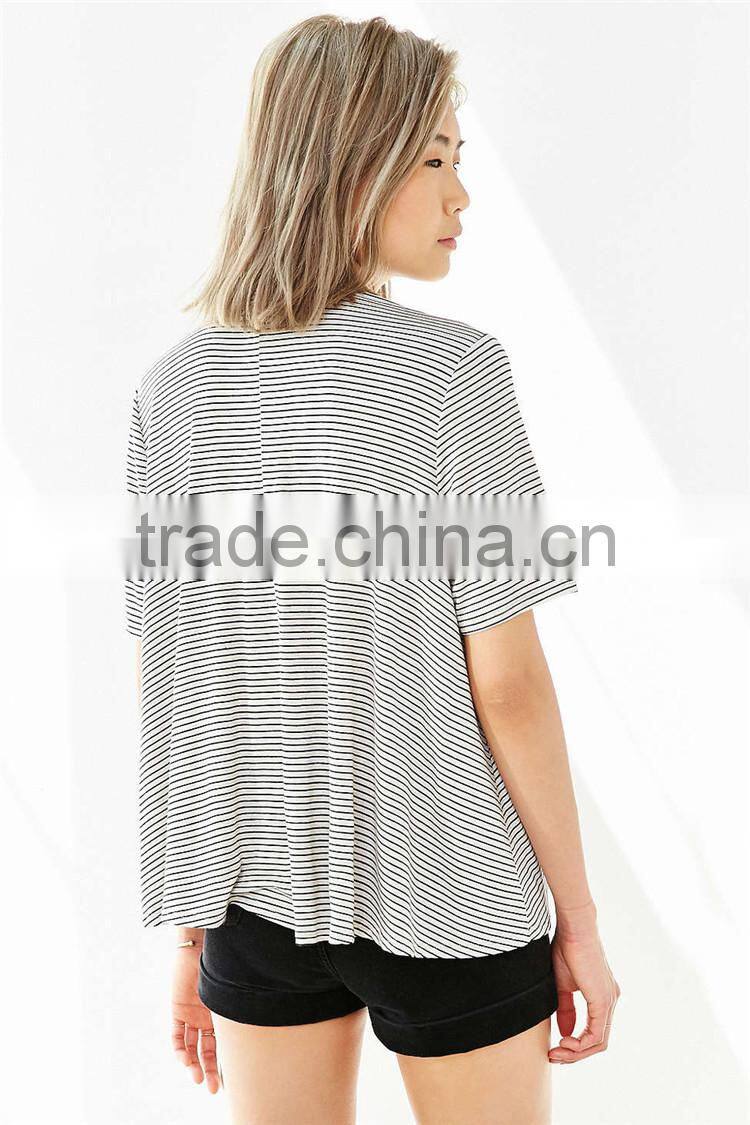 Cheap promotion women fashion tee longline tee