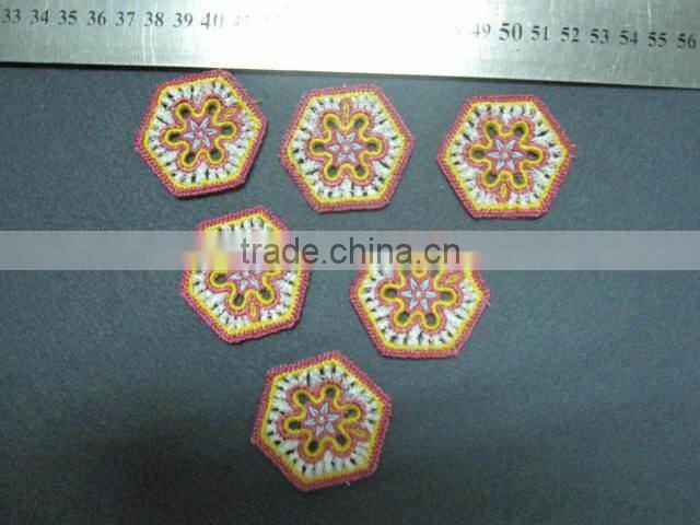 cotton embroidery floer patch design