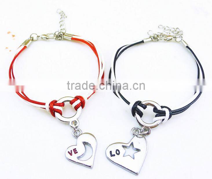 custom inspired words tags charm cord bracelets diy handmade red and black word bracelets for valentine's gifts