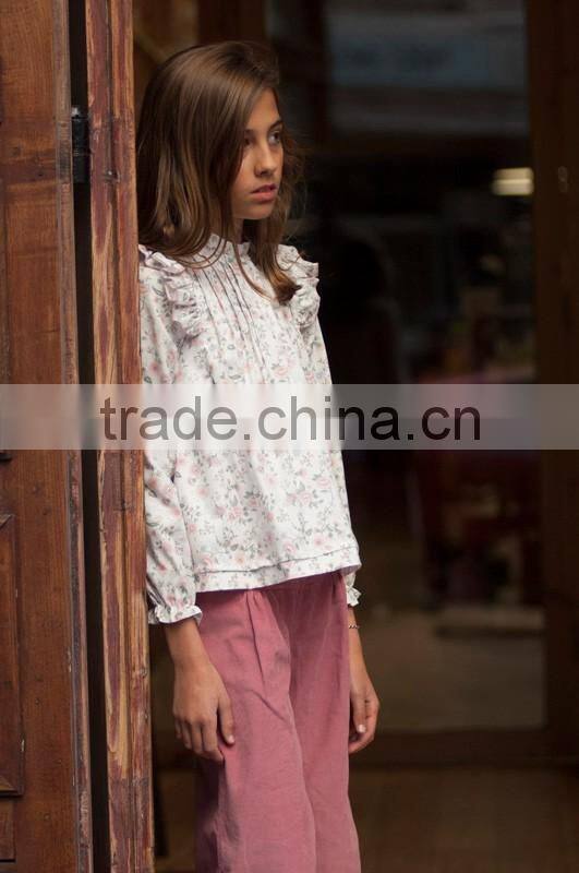 Boutique 100% Cotton Latest Design Kids Girls Long Sleeve Cotton Ruffle Fashion Girls Dresses