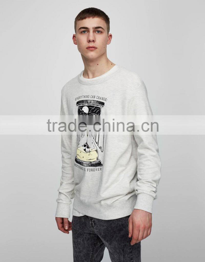 2017 Wholesale mens plain Crewneck Sweatshirt 100% Cotton Custom 3d Printing Sweatshirt