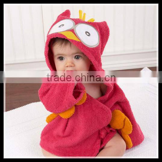 Cute 100 cotton reactive printing velour toddler hooded towel