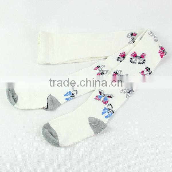 Wholesale custom printed tights for girls with nice butterfly