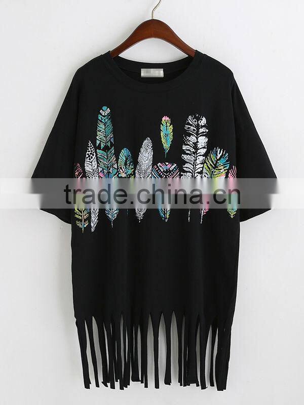 Women Clothes Fashion Printed T-shirt 100%Cotton T-shirt