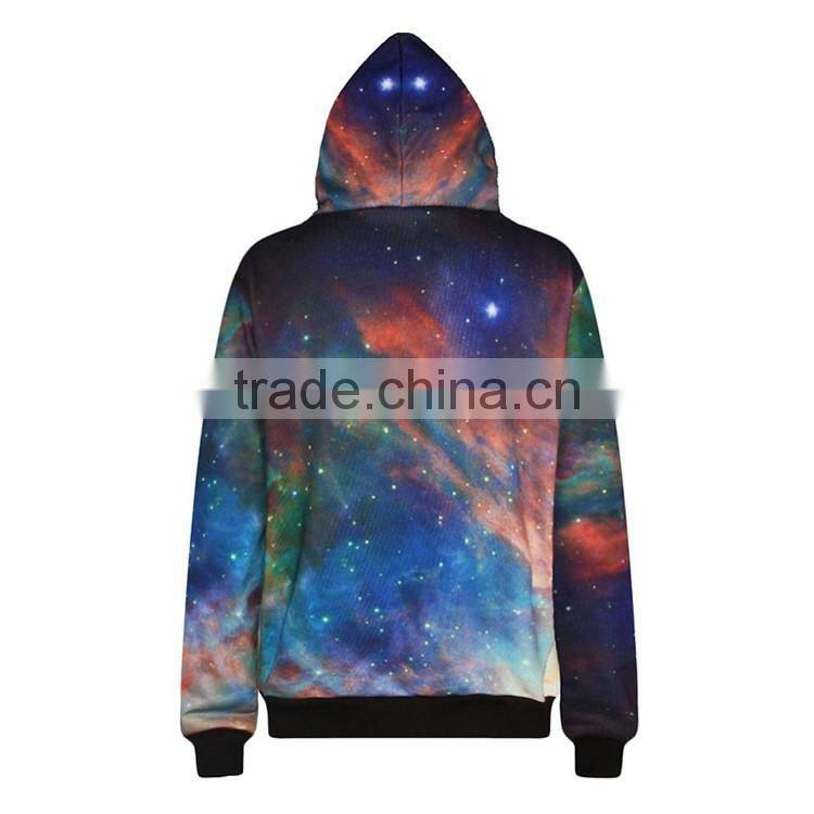 OEM Custom Wholesale Sublimation Printed 3D High Quality No Zipper Hoodie Jacket