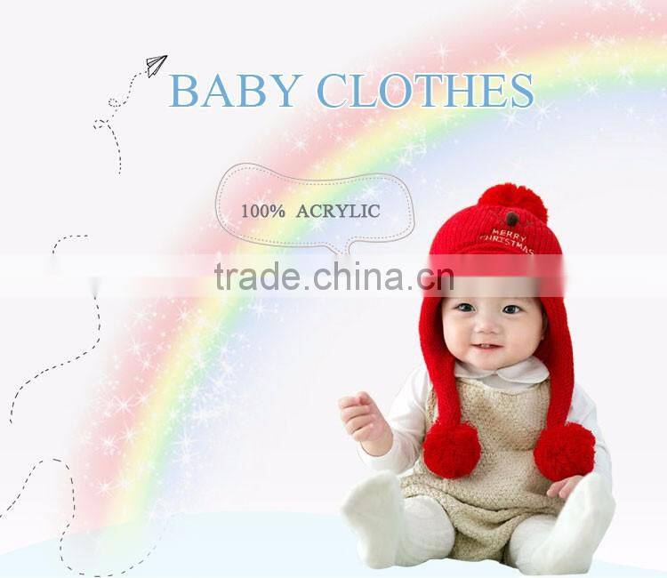 Acrylic pompoms plain 100% cotton winter baby hats