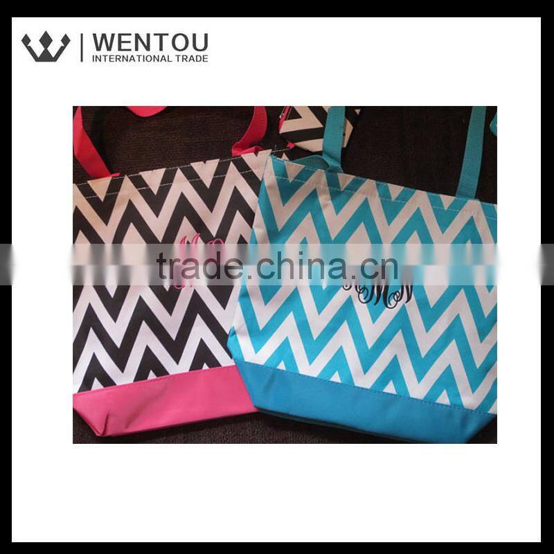 wholesale custom chevron tote bag