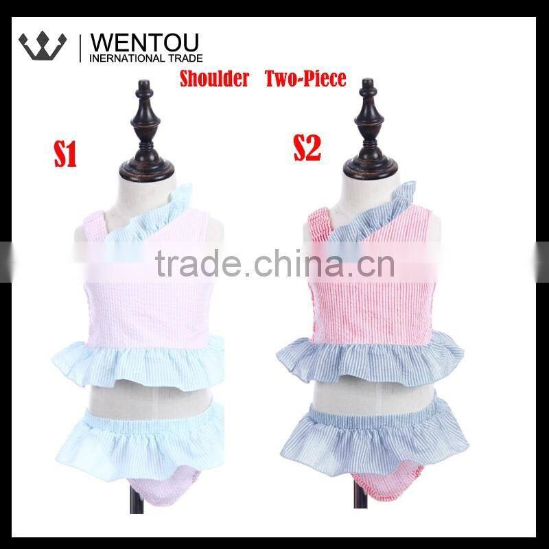 Monogrammed Blank Seersucker Swimsuits