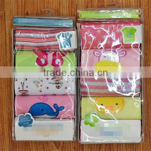 Summer Hot Sale cartoon Design o-neck snapping Baby T-shirt set